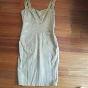 Diane von Furstenberg gold tone wool dress. 12.